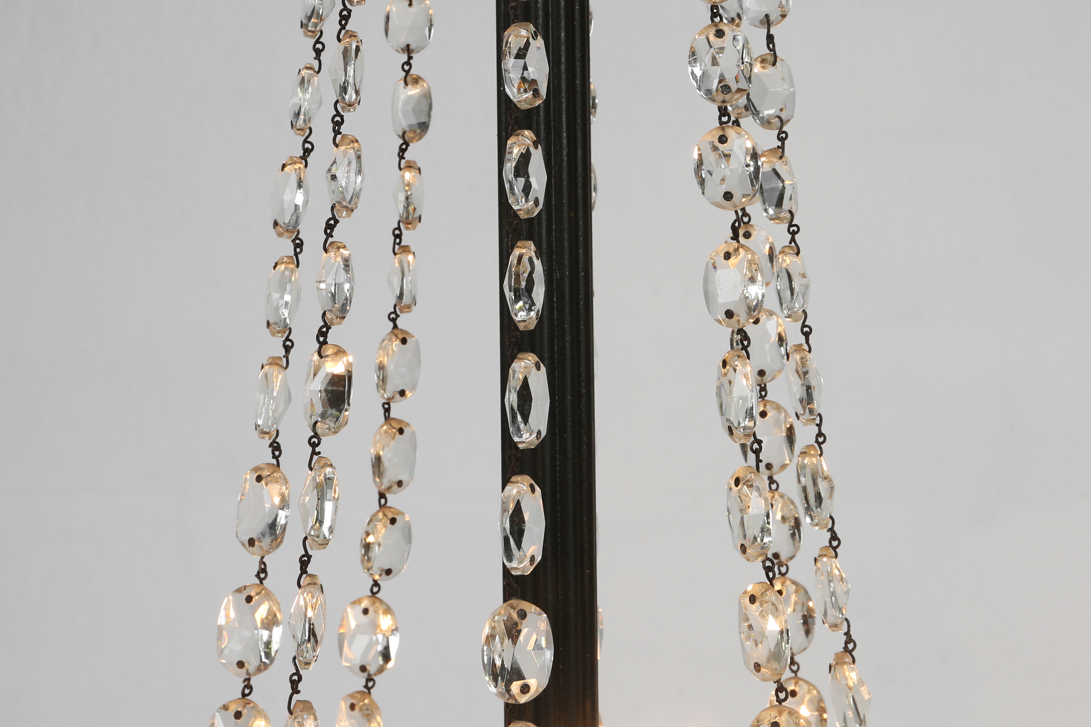 Impressive set of a large bronze Empire Chandelier with 2 wall lights, Belgium ca. 1950thumbnail